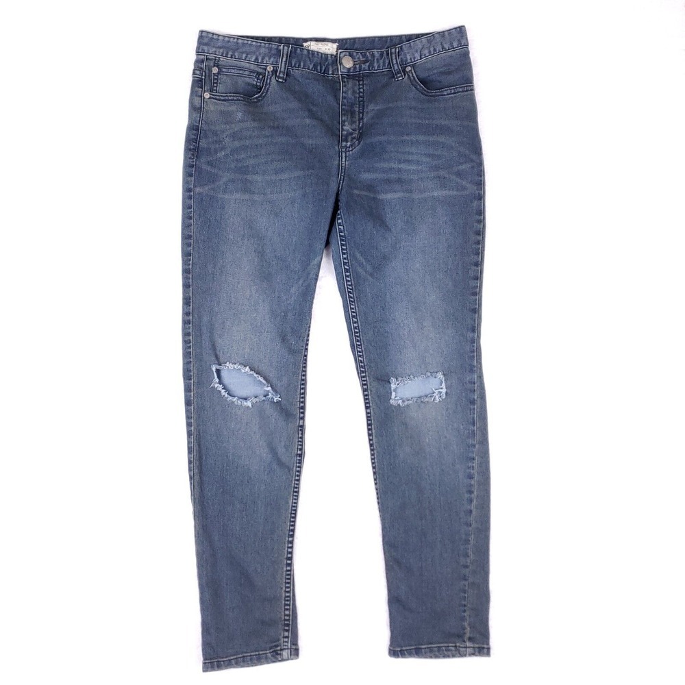 Free‎ People Distressed Ripped Jeans Womens 30 Slim Fit Casual Grunge Streetwear
